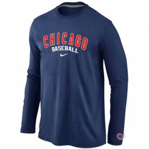 Chicago Cubs Long Sleeve T-Shirt D.Blue