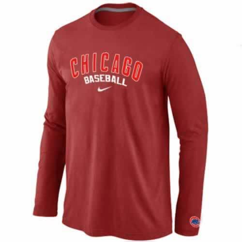 Chicago Cubs Long Sleeve T-Shirt RED