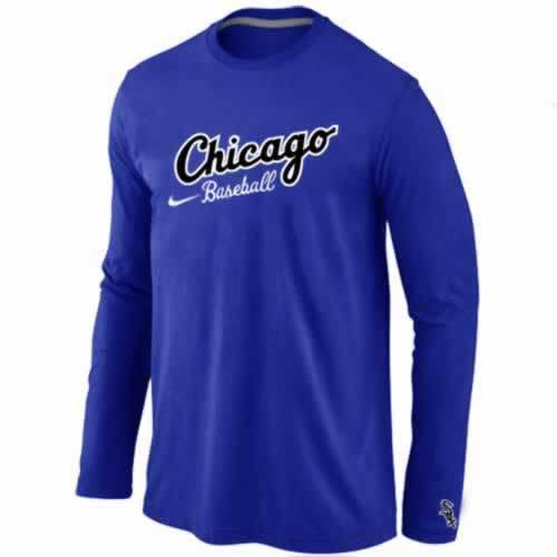 Chicago White Sox Long Sleeve T-Shirt Blue - Click Image to Close