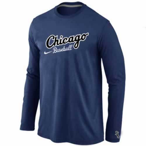 Chicago White Sox Long Sleeve T-Shirt D.Blue - Click Image to Close