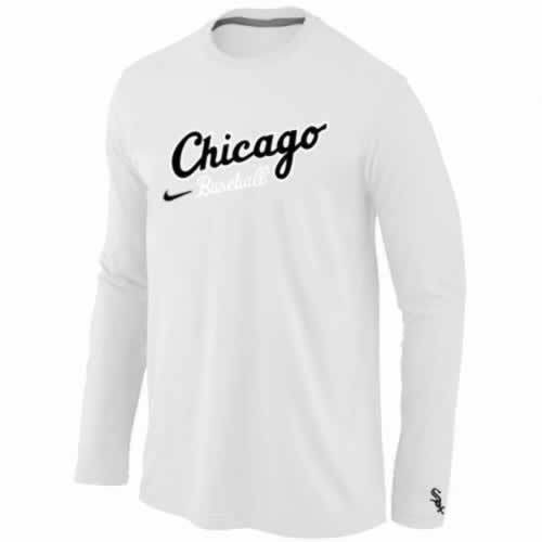 Chicago White Sox Long Sleeve T-Shirt White - Click Image to Close