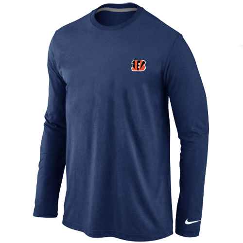 Cincinnati Bengals Logo Long Sleeve T-Shirt D.Blue - Click Image to Close