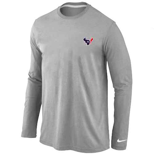 Houston Texans Sideline Legend Authentic Logo Long Sleeve T-Shirt Grey