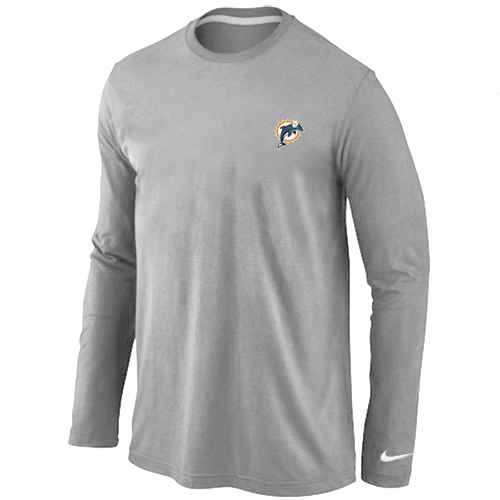 Miami Dolphins Sideline Legend Authentic Logo Long Sleeve T-Shirt Grey