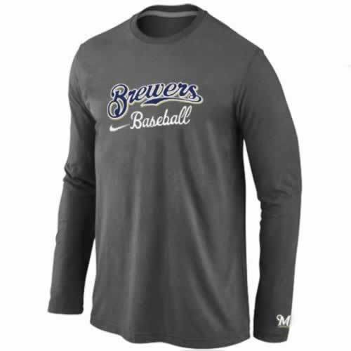 Milwaukee Brewers Long Sleeve T-Shirt D.Grey