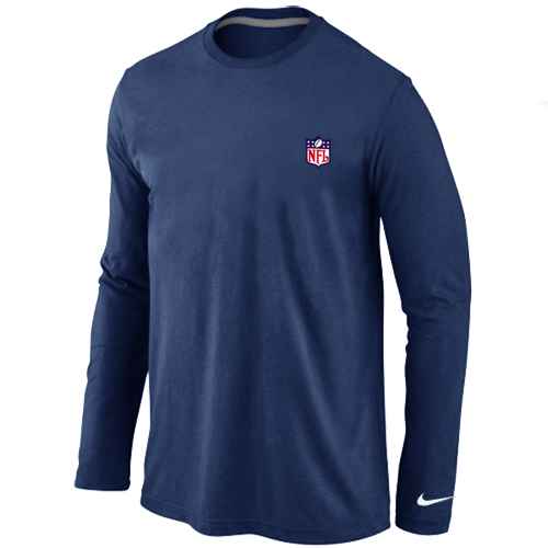 NFL logo Long Sleeve T-Shirt D.Blue - Click Image to Close