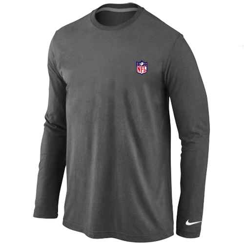 NFL logo Long Sleeve T-Shirt D.Grey - Click Image to Close