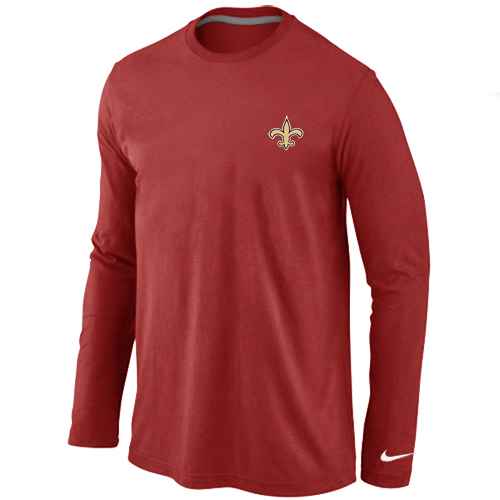 New Orleans Sains Logo Long Sleeve T-Shirt Red