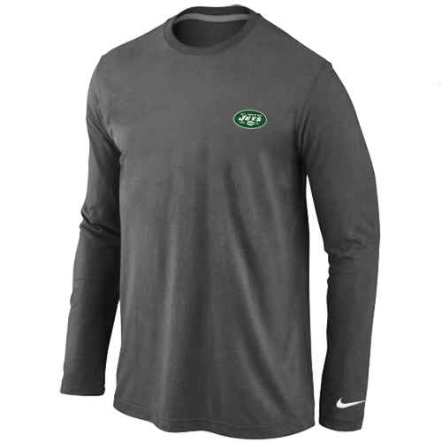 New York Jets Logo Long Sleeve T-Shirt D.Grey
