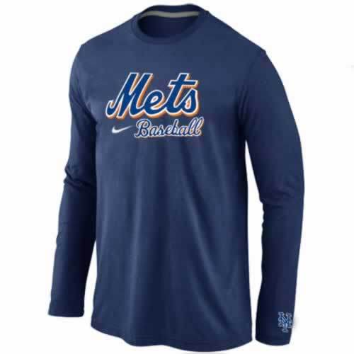 New York Mets Long Sleeve T-Shirt D.Blue