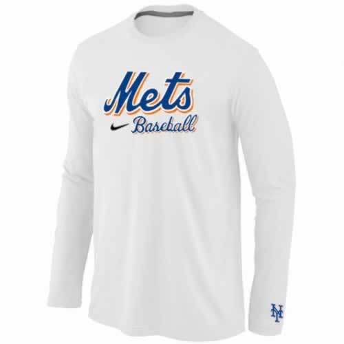 New York Mets Long Sleeve T-Shirt White