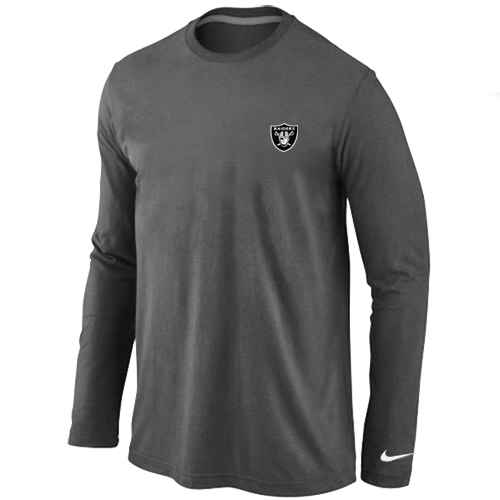 Oakland Raiders Logo Long Sleeve T-Shirt D.Grey