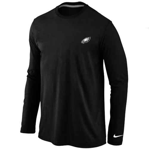 Philadelphia Eagles Logo Long Sleeve T-Shirt Black - Click Image to Close