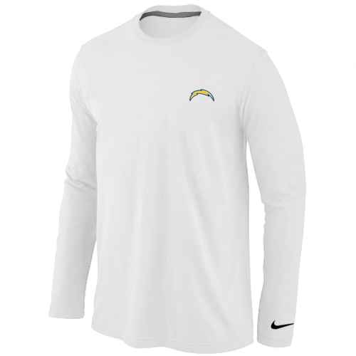 San Diego Chargers Logo Long Sleeve T-Shirt White