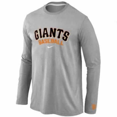 San Francisco Giants Long Sleeve T-Shirt Grey - Click Image to Close