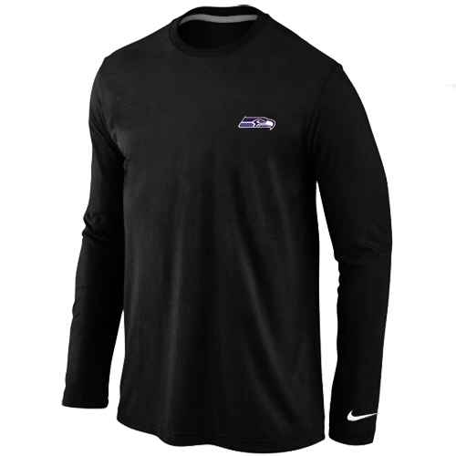 Seattle Seahawks Sideline Legend Authentic Logo Long Sleeve T-Shirt Black