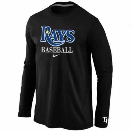 Tampa Bay Rays Long Sleeve T-Shirt Black - Click Image to Close
