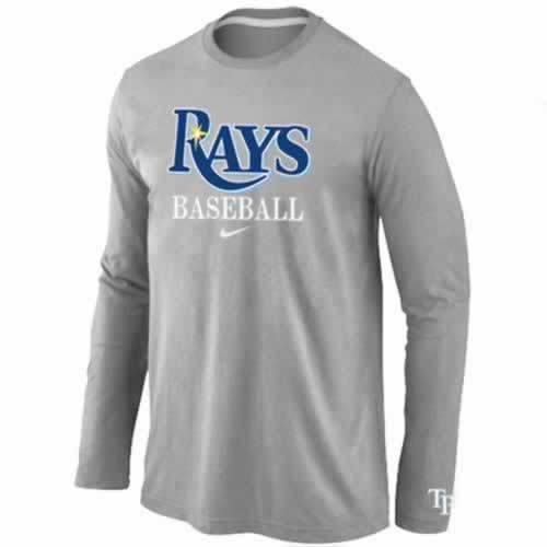Tampa Bay Rays Long Sleeve T-Shirt Grey - Click Image to Close