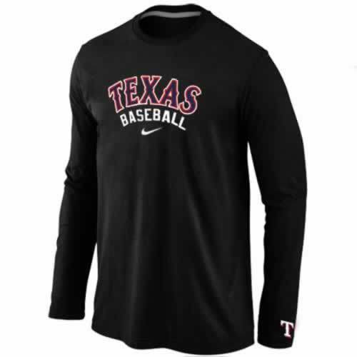 Texas Rangers Long Sleeve T-Shirt Black