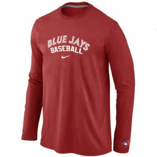 Toronto Blue Jays Long Sleeve T-Shirt RED - Click Image to Close