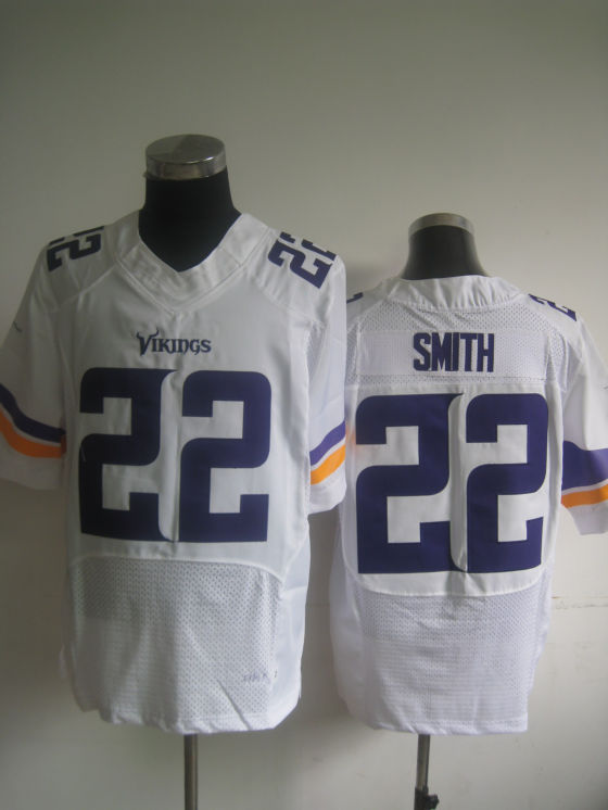 Nike Vikings 22 Smith White Elite Jerseys