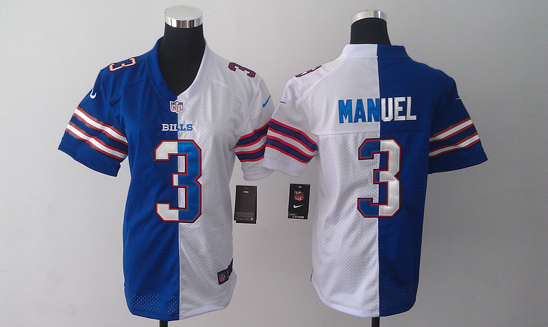 Nike Bills 3 Manuel Blue And White Women Split Jerseys
