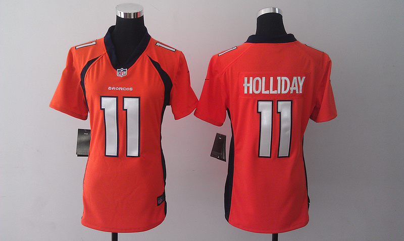 Nike Broncos 11 Holliday Orange Women Game Jerseys