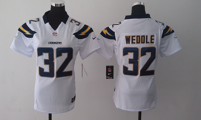 Nike Chargers 32 Weedle White Women Game Jerseys
