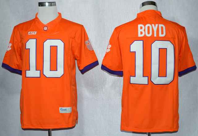 Clemson Tigers Tajh Boyd 10 College Orange Limited Jerseys