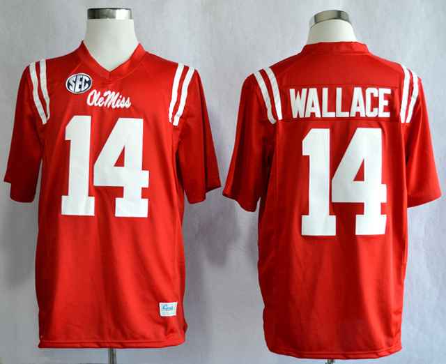 Ole Miss Rebels Bo Wallace 14 College Red Jerseys