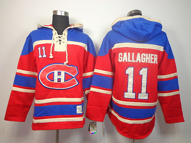 Canadiens 11 Gallagher Red Hooded Jerseys