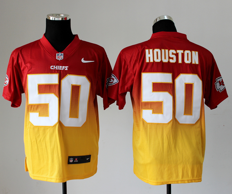 Nike Chiefs 50 Houston Red And Gold Drift II Elite Jerseys