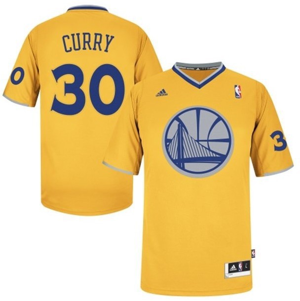 Warriors 30 Curry Gold Christmas Edition Jerseys