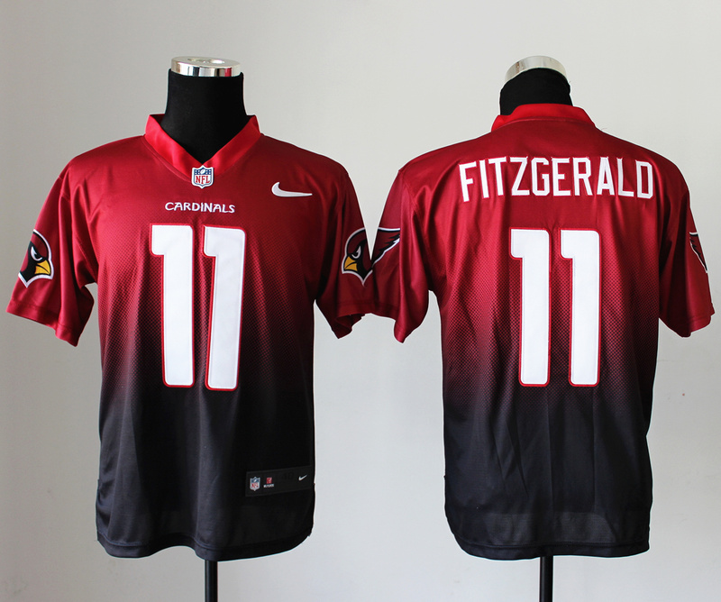 Nike Cardinals 11 Fitzgerald Red And Black Drift II Elite Jerseys