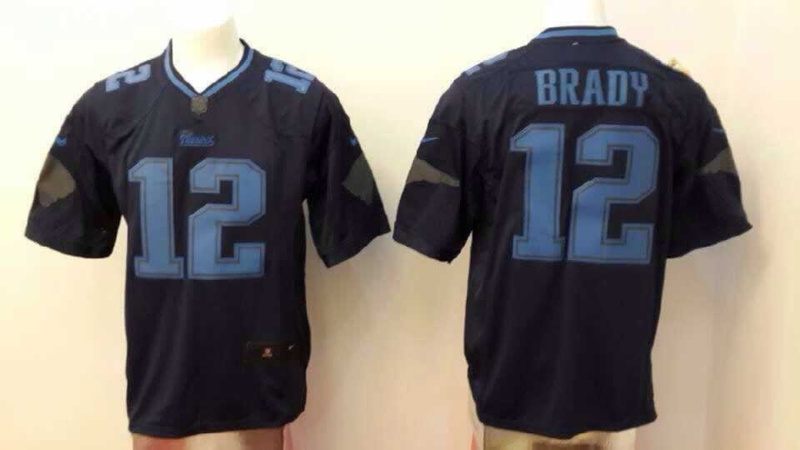 Nike Patriots 12 Brady Black Impact Game Jerseys