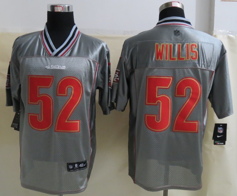 Nike 49ers 52 Willis Grey Vapor Elite Jerseys