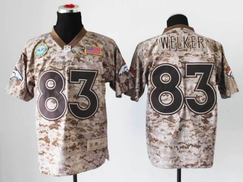 Nike Broncos 83 Welker US Marine Corps Camo Elite With Flag Patch Jerseys