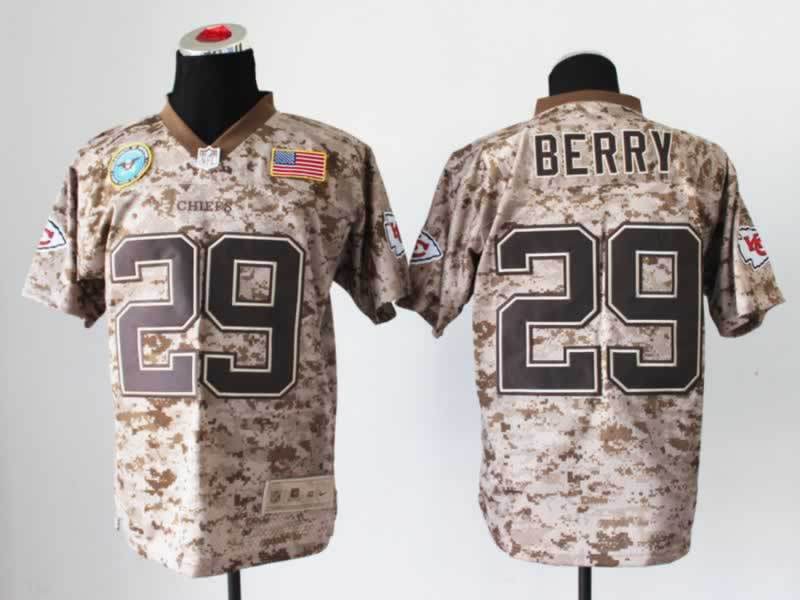 Nike Chiefs 29 Berry US Marine Corps Camo Elite With Flag Patch Jerseys