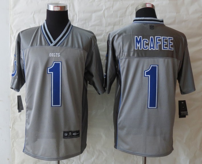 Nike Colts 1 McAfee Grey Vapor Elite Jerseys