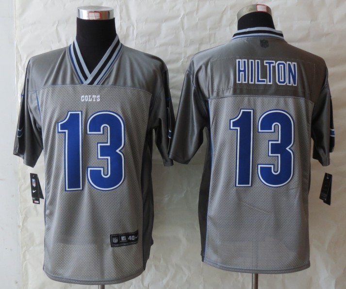Nike Colts 13 Hilton Grey Vapor Elite Jerseys
