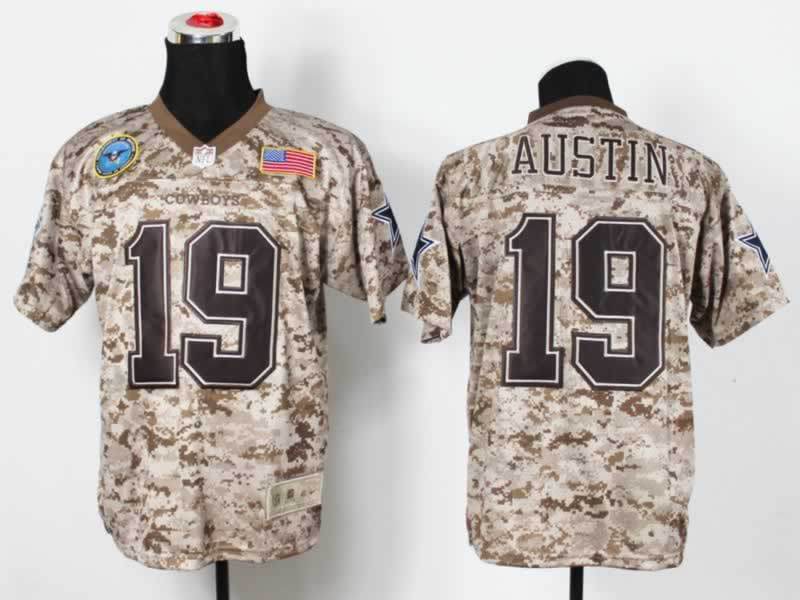 Nike Cowboys 19 Austin US Marine Corps Camo Elite With Flag Patch Jerseys