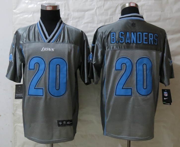 Nike Lions 20 B.Sanders Grey Vapor Elite Jerseys