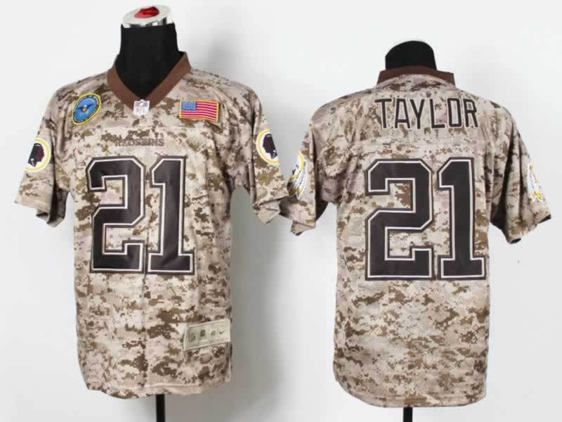 Nike Redskins 21 Taylor US Marine Corps Camo Elite With Flag Patch Jerseys