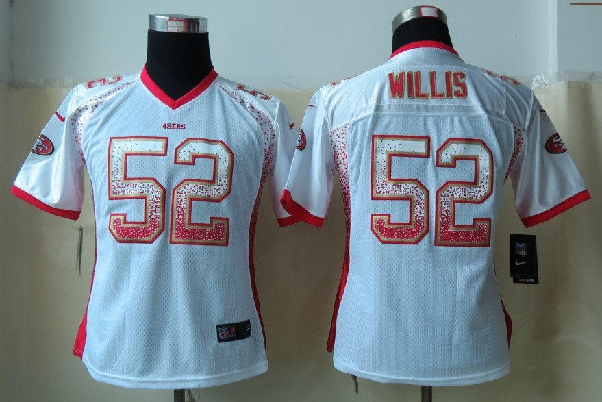 Nike 49ers 52 Willis Drift Fashion White Women Jerseys