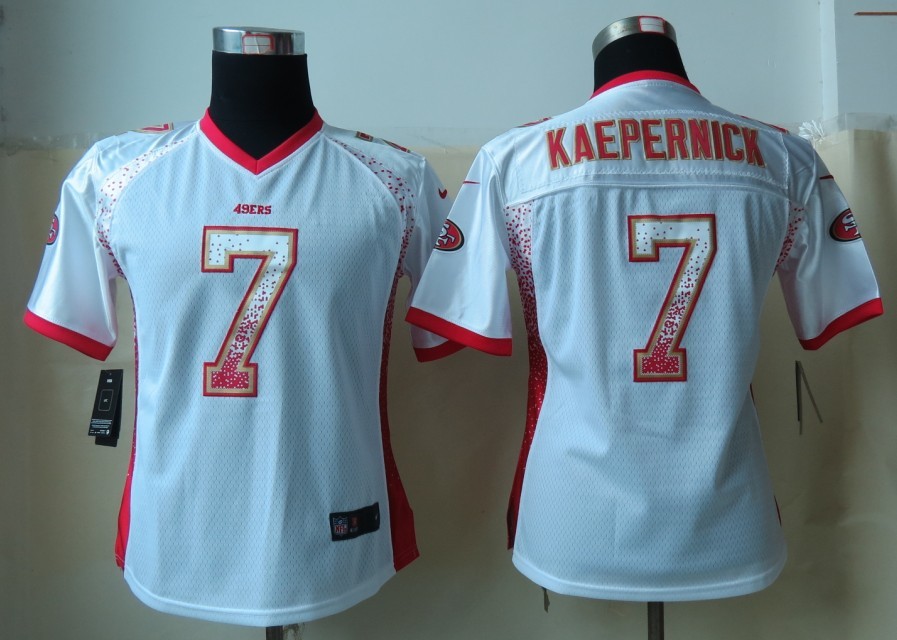 Nike 49ers 7 Kaepernick Drift Fashion White Women Jerseys