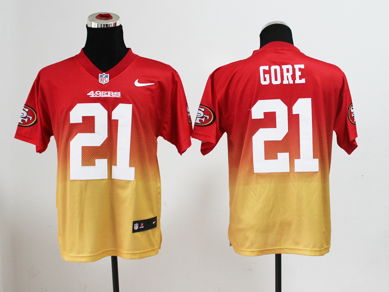 Nike 49ers 21 Gore Red And Gold Drift II Elite Jerseys