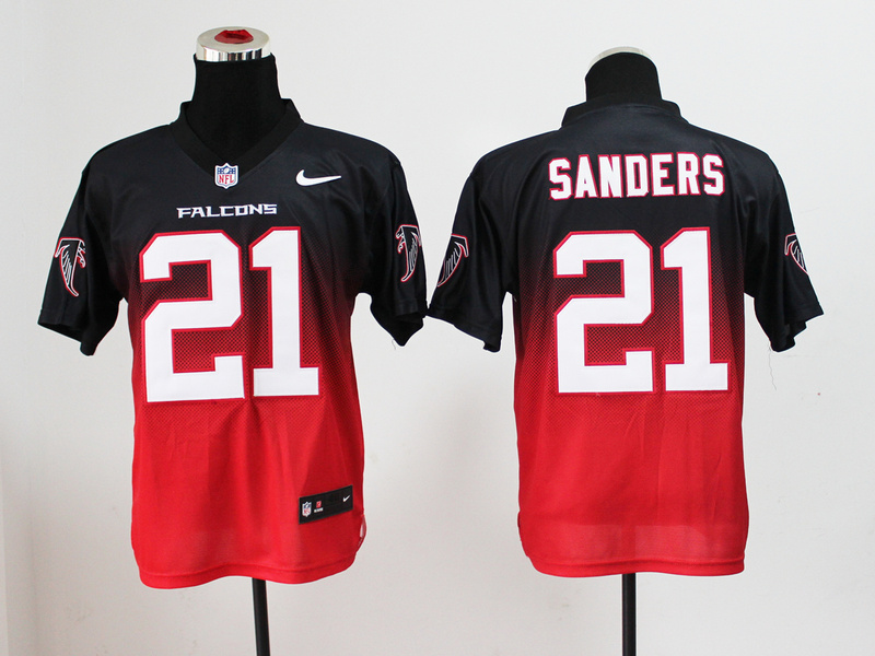 Nike Falcons 21 Sanders Black And Red Drift II Elite Jerseys