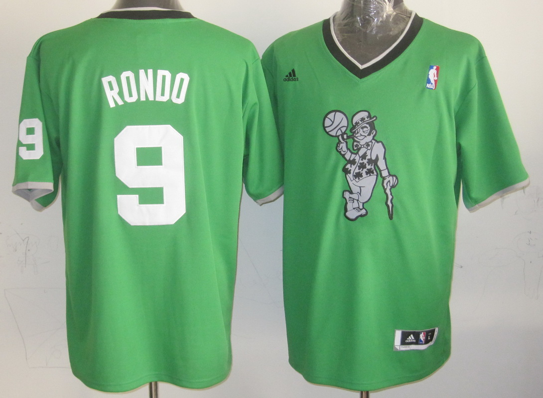 Celtics 9 Rondo Green Christmas Edition Jerseys - Click Image to Close