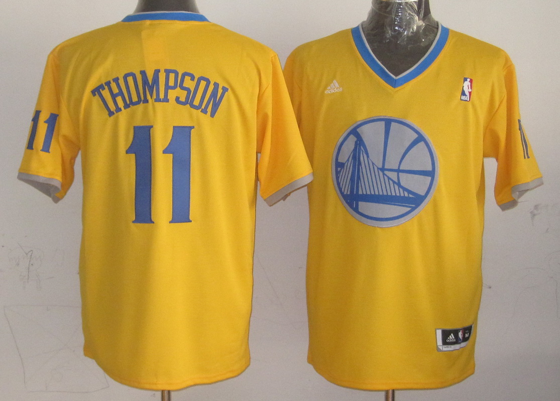 Warriors 11 Thompson Gold Christmas Edition Jerseys