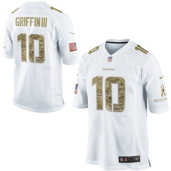 Nike Redskins 10 Griffin III Salute To Service White Game Jerseys